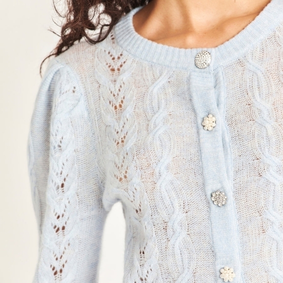 LoveShackFancy Birch Cardigan in Bluebell size XS NWT - Picture 4 of 14